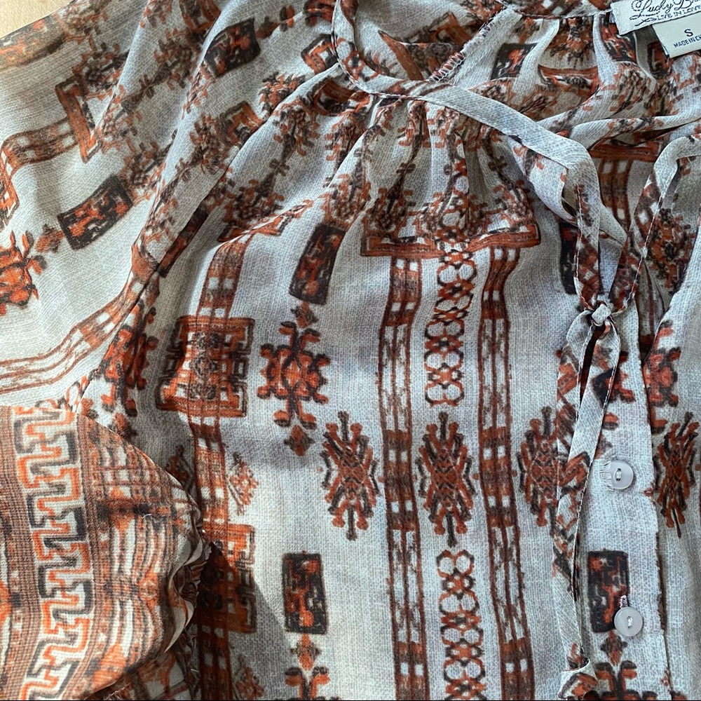 Neutral Aztec Quarter Button-Down - image 2